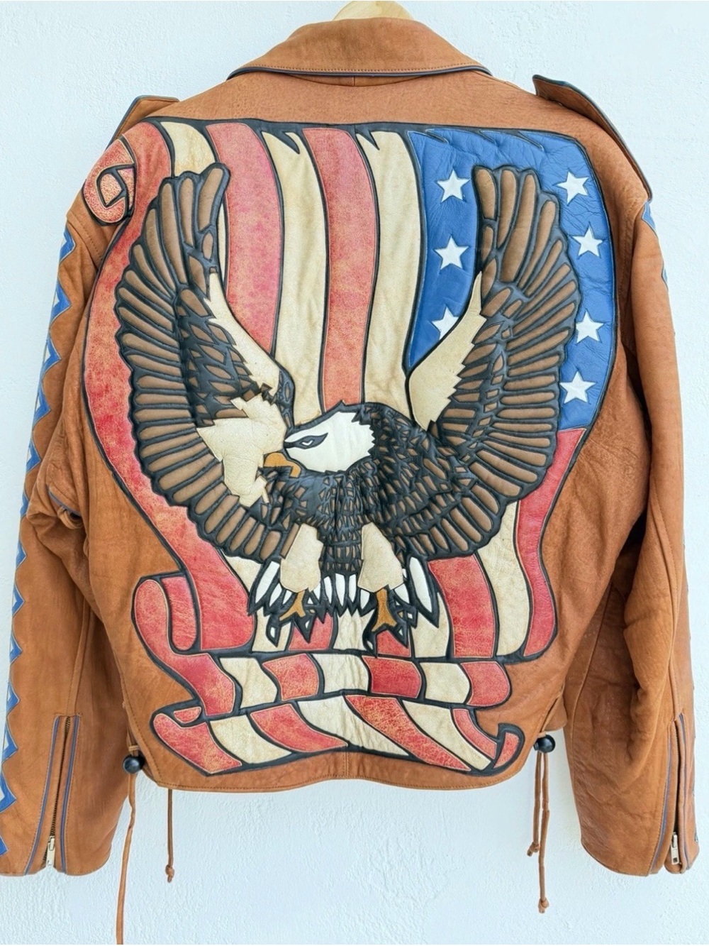Vintage BAJA Trading Co Leather Jacket Southwestern Western Biker Men’s M